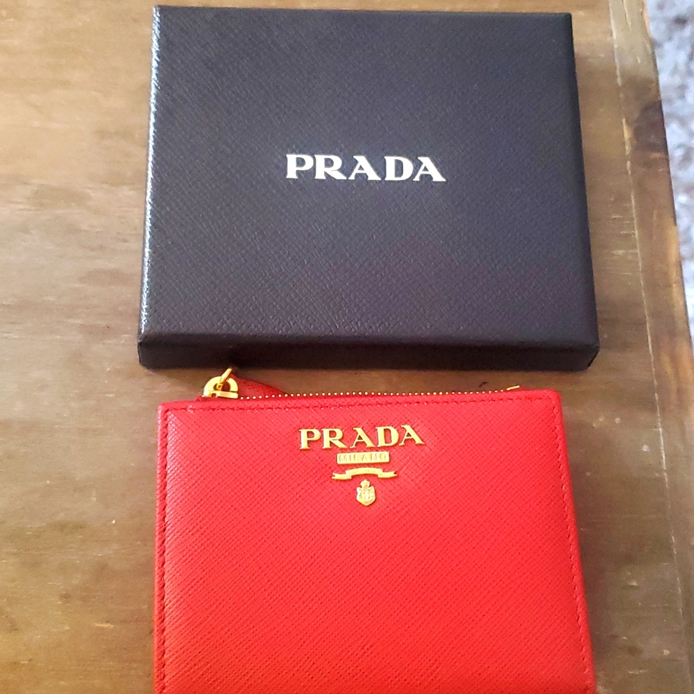 Red Prada Saffiano Wallet